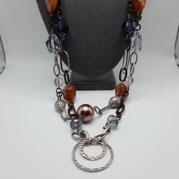 Chico's Long Two Strand Beaded Necklace, 37 Inches, Acrylic Beads - Picture 2 of 10